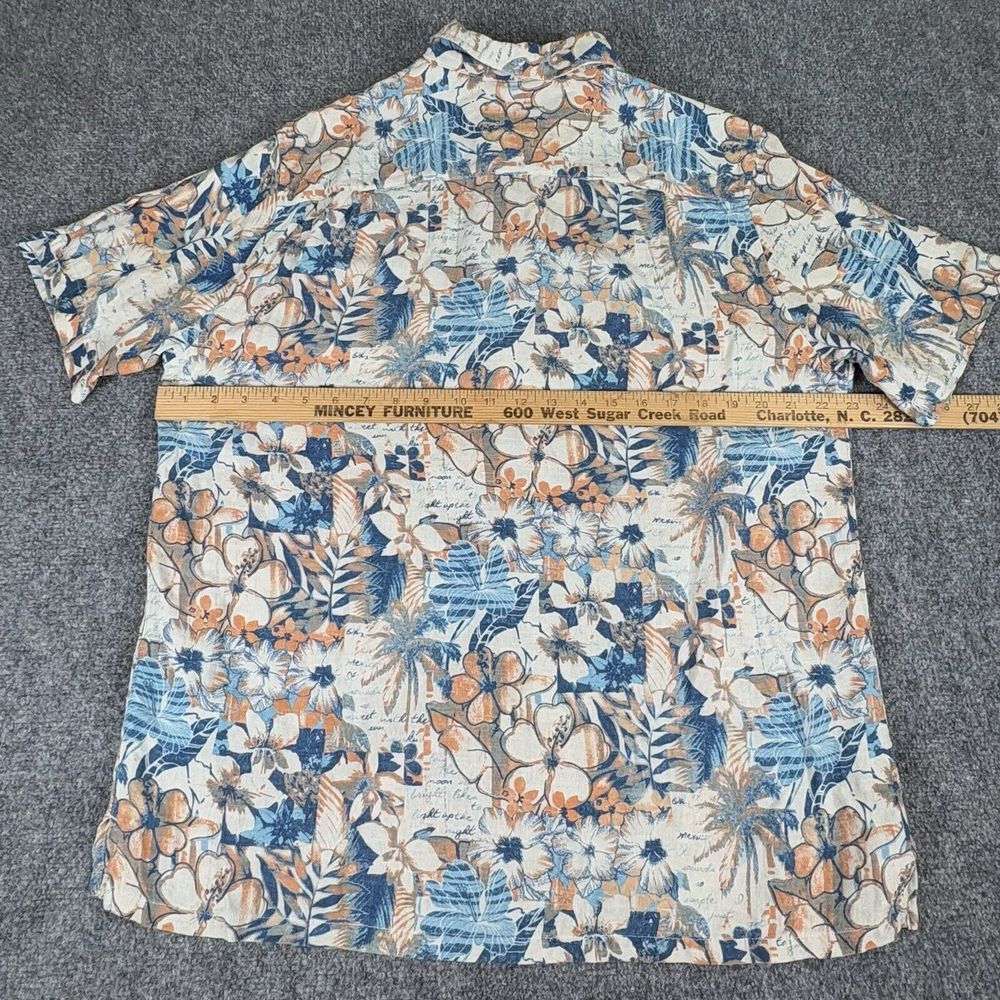 Margaritaville Shirt Mens L Hawaiian Floral Silk Linen Beach Resort Cruise Dad‎ - Picture 9 of 14
